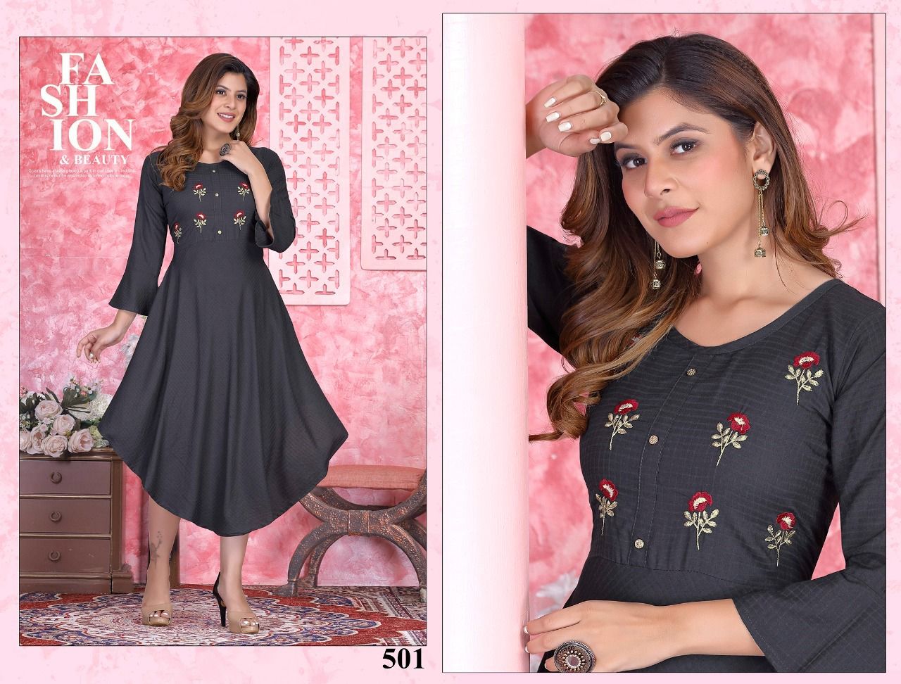 Beauty Queen Canty 1 New Exclusive Wear Rayon Anarkali Kurti Collection